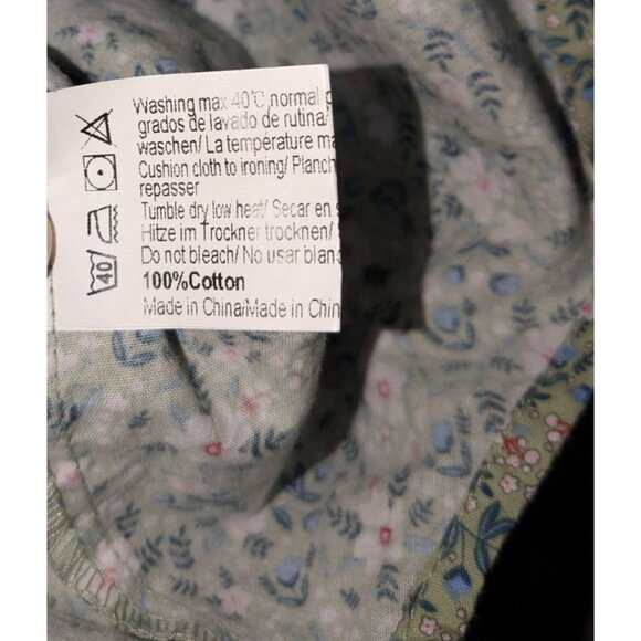 Floral Button-Up Shirt XXL Green & Pink Short Sleeve 100% Cotton - Picture 5 of 9